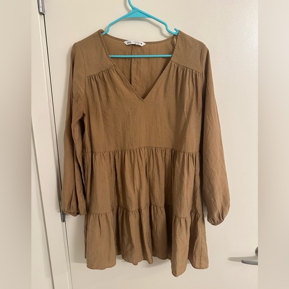 Zara V-Neck Long Sleeves Tiered Mini Dress - Picture 5 of 5
